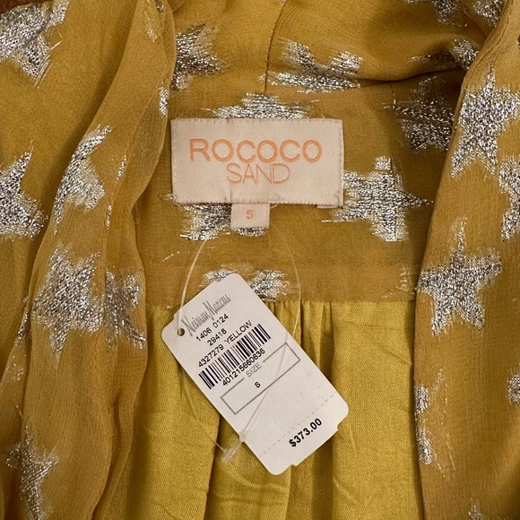 Rococo Sand Yellow with Silver Star Print Vega Dress Sz Small - Picture 10 of 15